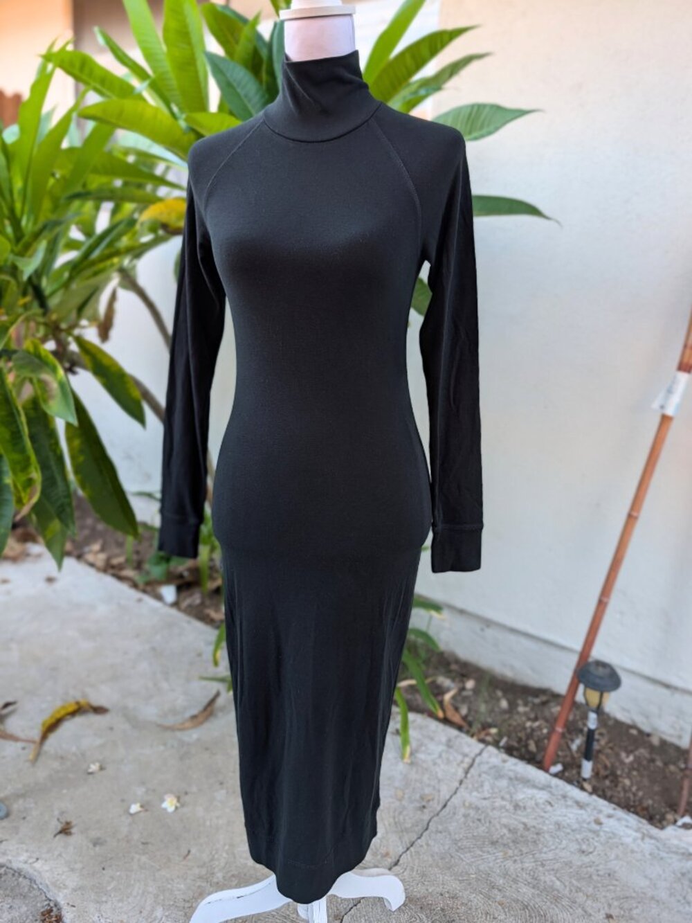 James Perse Los Angeles micro-sueded turtleneck dress black size 1 (small) VGUC - Picture 5 of 13